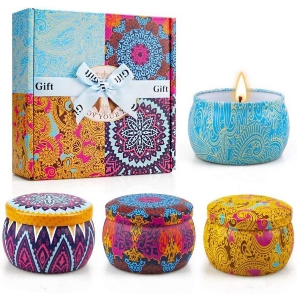 Aromatherapy Scented Tin Soy Candles Gifts Set